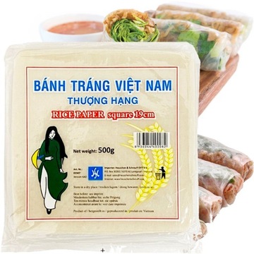 Papier Ryżowy Kwadratowy Do Sajgonek Sajgonki Spring Rolls 19cm Kwadrat 500
