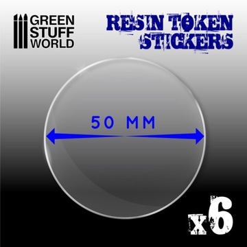 Resin Token Stickers 50mm 6 szt.