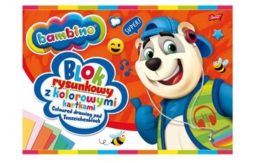 Blok rysunkowy kolorowy BAMBINO A4 16 kartek