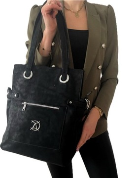 MODNA TOREBKA DAMSKA WOREK SHOPPER A4 nubuk