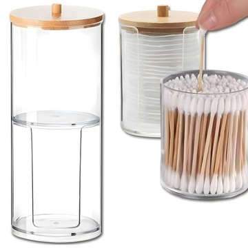 Контейнер для ватных дисков и наушников, двойной органайзер.