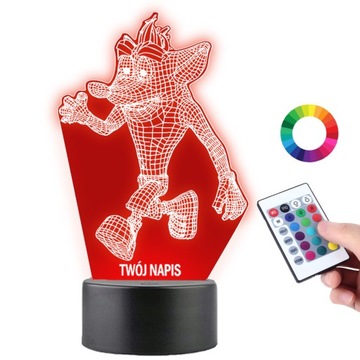 Lampka na Biurko Statuetka Led Gra Crash Bandicoot