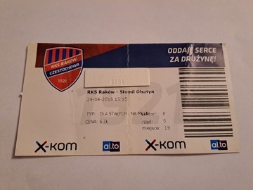 RAKÓW CZĘSTOCHOWA - STOMIL OLSZTYN 29-04-2018