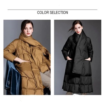 Female Winter Long down jacket Plus size Puffer Wo