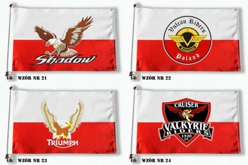 ФЛАГ МОТОЦИКЛА на полюсе Польша 19 х 35см