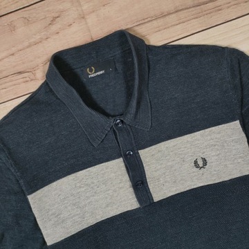 FRED PERRY Koszulka Polo Męska Logowana r. L