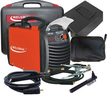 Spawarka inwertorowa MMA ARC 207 IGBT 200A 60% Elektroda WELDMAN w walizce