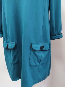 Next L 42 luźna tunika sukienka damska styl retro kolor teal
