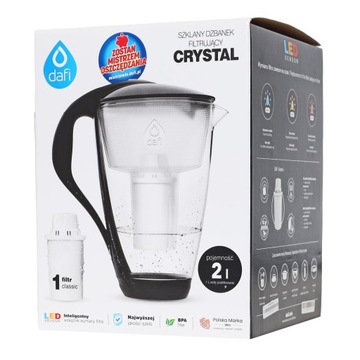 Стеклянный фильтр-кувшин Dafi Crystal LED, ЧЕРНЫЙ