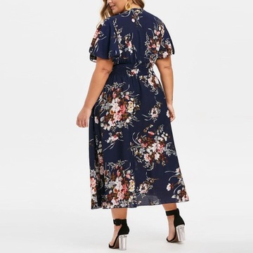 Zwiewna sukienka w kwiaty PLUS SIZE 50 5XL