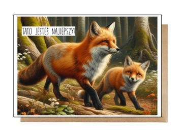 Pocztówka + eko koperta karnet Tatoo jesteś najlepsza dzień Ojca Lis
