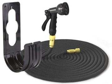 Расширяемый садовый шланг, гибкий 15 м + соединители 1/2 + пистолет премиум-класса с крючком