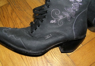 ЗВЕЗДЫ И ПОЛОСКИ Western ROSSIE КОВБОЙСКИЕ БОТИНКИ Кожаные ЛЕДИ 38 ИДЕАЛЬНЫЕ