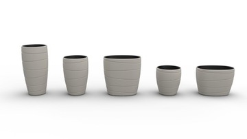 Горшок для растений Ламела ПАССА, диаметр Высота 40см, 43см, цвет КРЕМОВЫЙ.