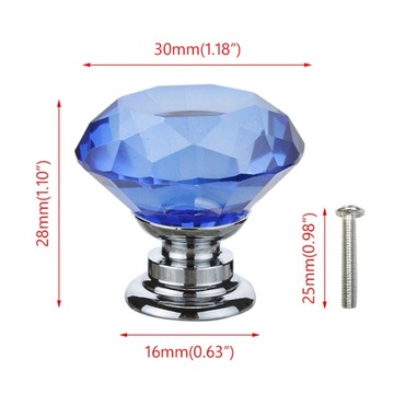 GAŁKA Meblowa KRYSZTAŁOWA uchwyt 30mm KRYSZTAŁ