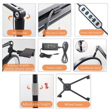 HD-M50X 36 Вт Напольный светодиодный светильник для видеосъемки в форме полумесяца