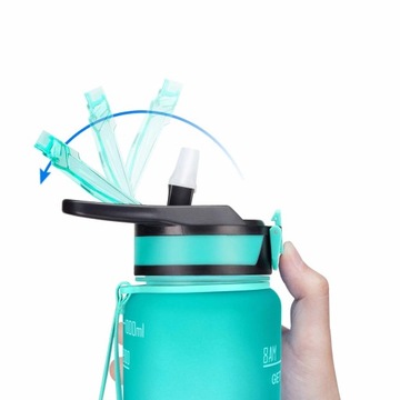 Бутылка для воды с мотивационным мерным стаканчиком, 1 литр.