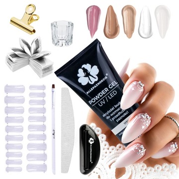 Zestaw budujący POWDER GEL akrylożel WHITE 50 ml