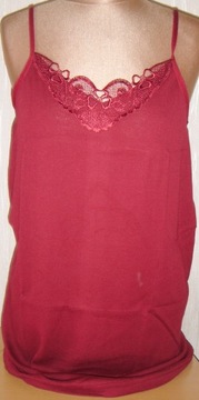 Майка женская, зеленое кружево, 100% хлопок, тонкие бретели, размер 4XL.