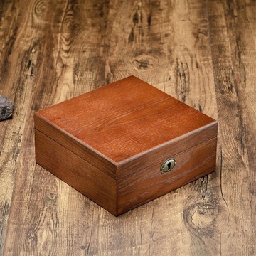 Luksusowa kolekcja drewnianych pudełek na zegarki z 6 miejscami, kwadratowa bransoletka do zegarków