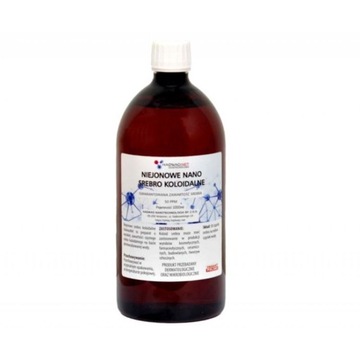 NIEJONOWE NANO SREBRO KOLOIDALNE 50 ppm 1000 ml
