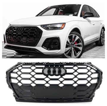 ATRAPA GRILL AUDI Q5 SQ5 80A LIFT S-LINE 2021+ CZARNY POŁYSK