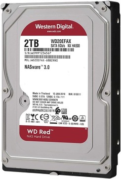 WD RED 2 ТБ 5,4 КБ 256 МБ SATA III 3,5 дюйма WD20EFAX NASware 3.0 NX HA500