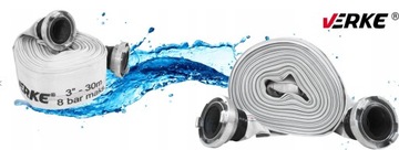 ПОЖАРНЫЙ ШЛАНГ С ТРУБКОЙ ДЛЯ ГРЯЗНОЙ ВОДЫ Септики 3 ДЮЙМА, 30 М НАСОСЫ С СОЕДИНИТЕЛЯМИ