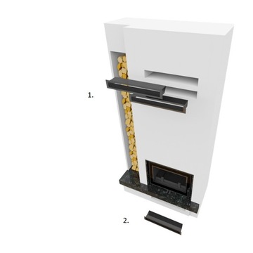 Kratka Kominkowa Luft 90x600 Czarna 3 szt Komplet
