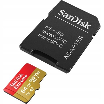 SanDisk microSDXC Extreme 64 ГБ 170/80 МБ/с A2 C10 V30 UHS-I U3
