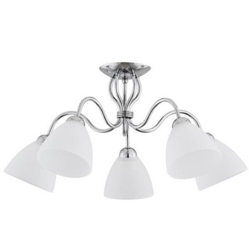 Lampa żyrandol srebrny klosze szklane ARIEL 22605A
