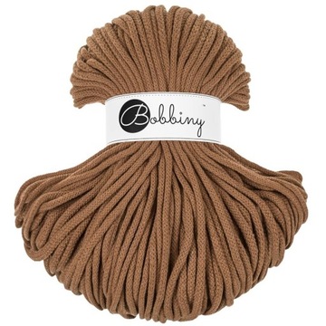 Sznurek bawełniany pleciony Bobbiny 5mm Karmelowy
