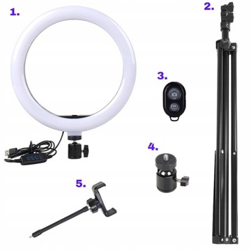 КОЛЬЦЕВАЯ ЛАМПА 30см LED+ШТАТИВ 2.2M BLUETOOTH