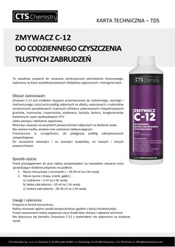 CTS C-12 - usuwanie tłustych plam z marmuru, granitu itp. 1L