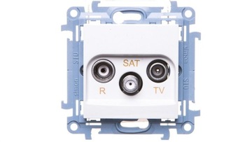 Проходная розетка Simon 10 R-TV-SAT, белая CASP.01/11