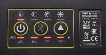 ПОРТАТИВНЫЙ РЕФЛЕКТОР YATO, ДИНАМИК 2x15ВТ 2000LM