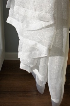 МОРОЗНАЯ ШТОРА ГОТОВАЯ СШИТАЯ ВУАЛЬ ТУМАН ЛЕН батист 500Х260 ТОННЕЛЬ С СЕРЕБРЯНОЙ НИТЬЮ