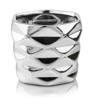 Серебряная крышка для вазона 15, зеркальная, геометрическая