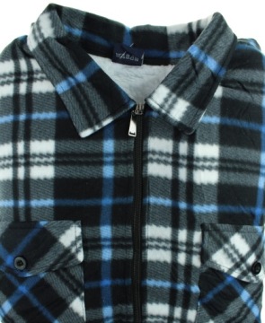 CIEPŁA GRUBA KOSZULA POLAROWA MĘSKA W KRATĘ 4XLP90