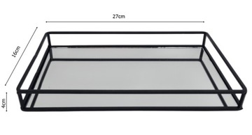 TACA PATERA LUSTRZANA DO SALONU ŁAZIENKI NA SŁODKI STÓŁ HLW8289S CZARNA
