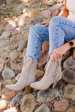 КОВБОЙСКИЕ БОТИНКИ С БАХИЛЬКОЙ КОЖАНЫЕ капучино 40