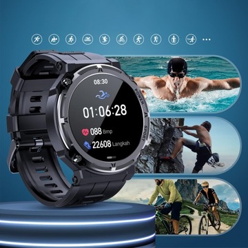 BLUETOOTH SMARTWATCH МУЖСКИЕ ЧАСЫ УВЕДОМЛЕНИЯ ПОЛЬСКОЕ МЕНЮ СПОРТ
