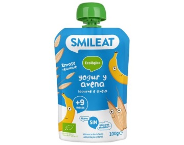 Пюре Вівсяно Йогуртовий Біо Smileat Поживний Здоровий Десерт Для Дітей 9 міс.+ 100 г