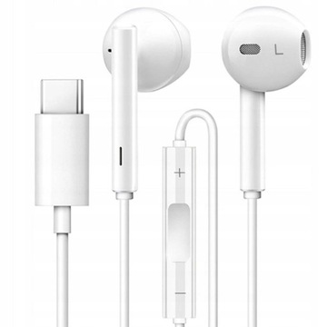 Проводные наушники для Huawei CM33 USB-C Type C микрофон + пульт ДУ, белые