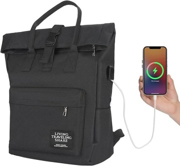 Plecak z USB na laptopa pojemny dla niej i dla niego