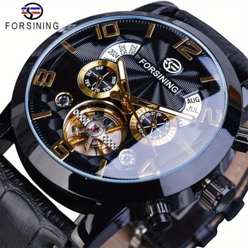 Forsining Tourbillion Fashion męski automatyczny zegarek mechaniczny wzór