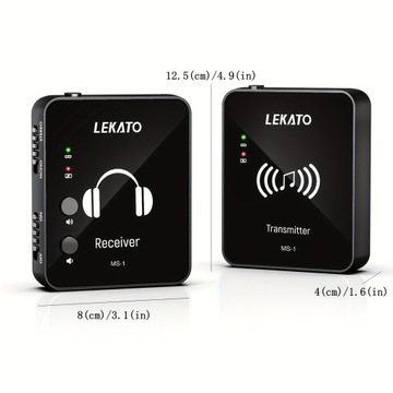 LEKATO MS-1 Беспроводная система ушного монитора 2,4G Стерео Беспроводная IEM-система