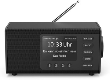 Radio sieciowe Hama DR1000DE czarne duży wyświetlacz dla seniora