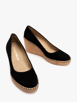 Czółenka skórzane damskie czarne RYŁKO buty na wiosnę lato klasyczne 39