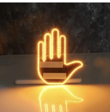 Светодиодная лампа жесты палец руки для автомобиля знак средний палец с пультом дистанционного управления